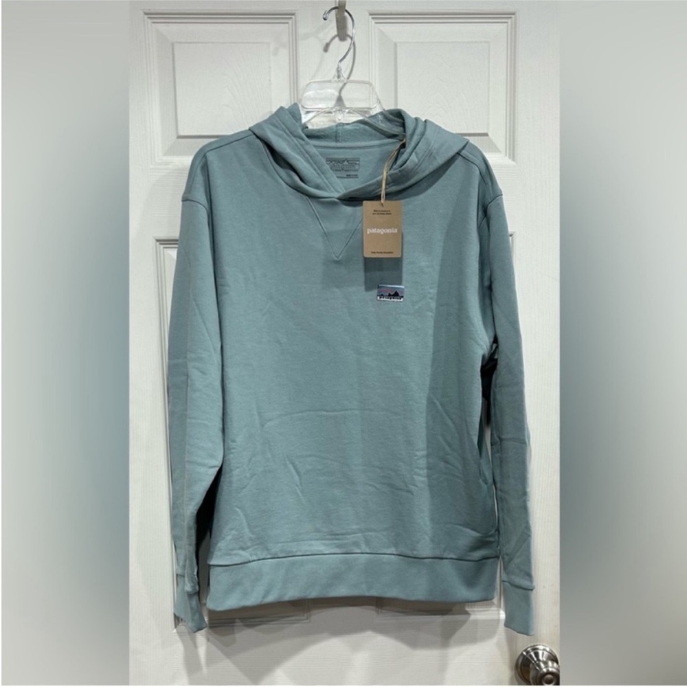 Patagonia Men's Medium Daily Hoodie Thermal Blue NWT Sweatshirt Hoody Cotton